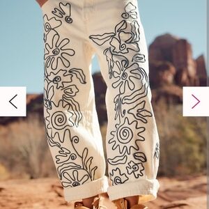 Free People We The Free Good Luck Soutache Barrel Jeans